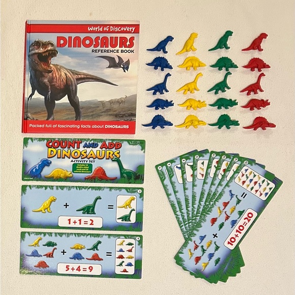 Count & Add Dinosaurs Activity Set with Dinosaurs Reference Book (For Kids) - Picture 1 of 10